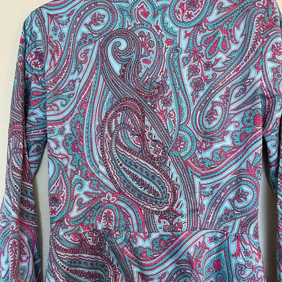 Vintage Long Sleeve Paisley Tie Front Blouse - Picture 8 of 10